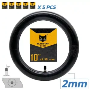 Cámara premium 2.0mm grosor 10x2,5 Válvula Recta - 5 unidades [Black cat]